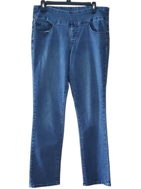 Jag Jeans Straight Leg High Rise Pull-On Jeans in Dark Blue Size 12